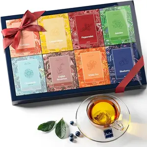 Tea Gift Set For Women - Tea Sampler Gift Set Box Variety Pack - Includes 32 Loose Leaf Tea Bags in 8 Rich Flavors - Holiday Gift for Women