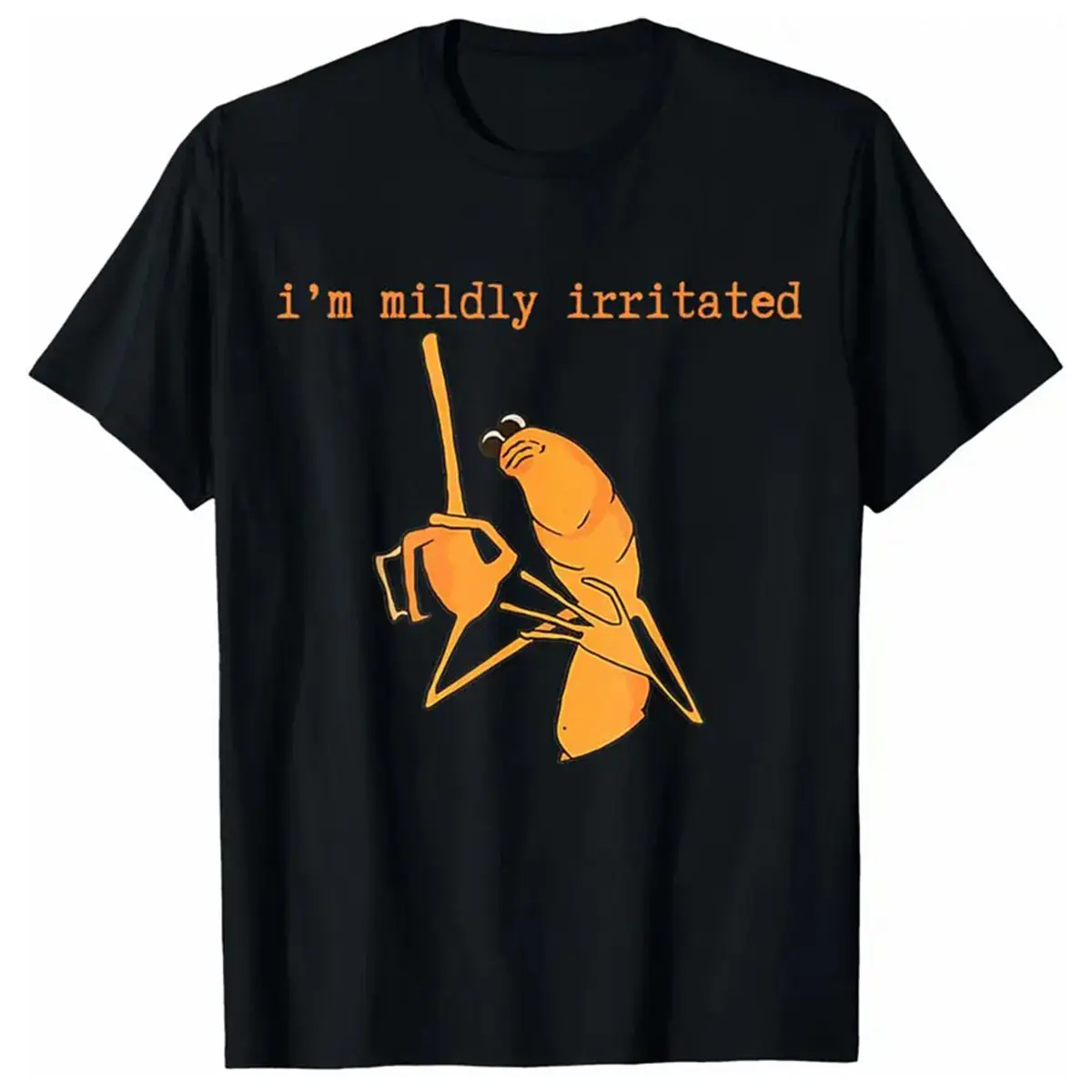 100% Premium Cotton Short-Sleeve Soft Casual Menswear T-Shirt, Funny "I'm Mildly Irritated" Marcus The Worm Graphic Fabric Top, Shortsleeve, Round Neck