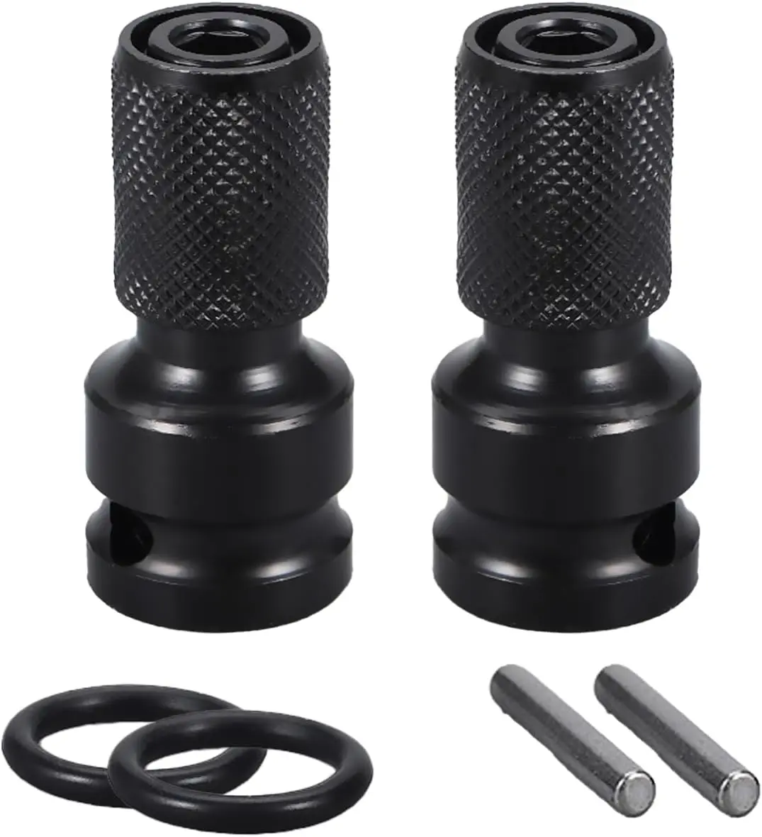 Metal 1/2-in to 1/4-in Socket Converter Set, Drill Attachment Chucks, Converter Adapter Chucks, Impact Wrench Bit Head, Hex Drive Drill Accessory Sets for Electric Screwdriver, Air Hammer Driver