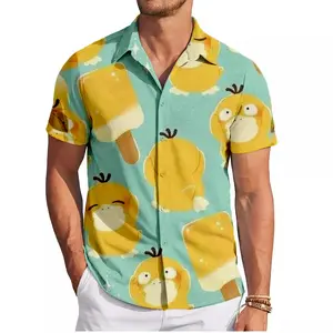 Ice-Cream Psyduck PKM Hawaiian Shirt | Cool Summer Anime Vibes for Men & Fans