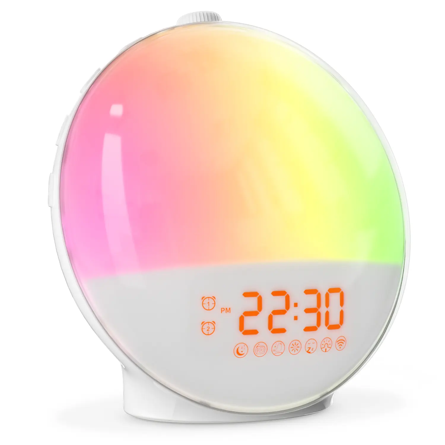 Dekala Sunrise Alarm Clock for Heavy Sleepers with Dual Alarms, FM Radio, 8 Sleep Sounds, and Gradient Ambient Light Decor