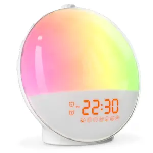 Dekala Sunrise Alarm Clock for Heavy Sleepers with Dual Alarms, FM Radio, 8 Sleep Sounds, and Gradient Ambient Light Decor