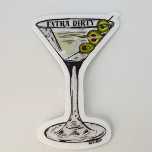 Extra Dirty Martini Sticker | Olive Martini Vinyl Sticker | Cocktail Aesthetic Decal