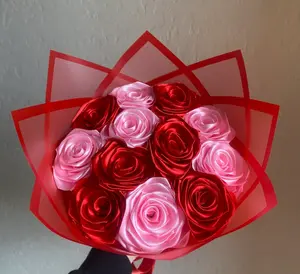 12ct. eternal flower bouquet (red and pink)