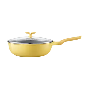 BUYDEEM Non-Stick Frying Pan Wok, Spring Bud Series Cookware, 30cm, Induction & Gas Stove Compatible, "Little Goose Yellow" (PL61)