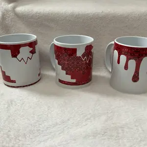 Huelga Bird, Bandanna Drip 3 Pc Mug Set 12oz Cup Drinkware Beverage Reusable Coffee Washable Reuse