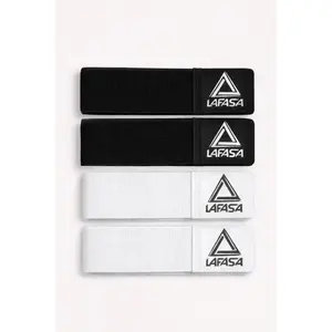 Lafasa Shin Guard Straps, Shinguard Stays, Adjustable, Black & White 2 Packs Bundle