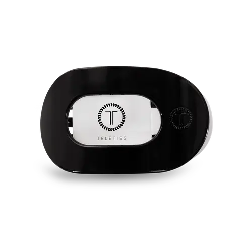Jet Black Small Flat Round Hair Clip