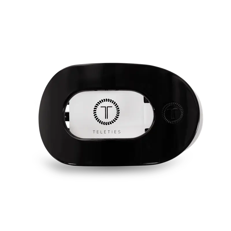Jet Black Small Flat Round Hair Clip
