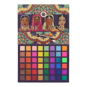 EXOTIC FLAVORS Neon Eyeshadow Palette  48 Color High Pigment Fantasy Palette with Rainbow Matte,Shimmer,Glitter,Makeup Smooth Cosmetic Gift Powder Blend Setting