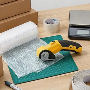 Universal Box Cutter & Cordless Electric Scissors, Portable Cardboard Shear for DIY Crafts & Home Projects, Features Replaceable Blades, Comfort Grip, Cuts Cardboard, Fabric, PVC, Leather, Carpet & Paper（Comes with 3 blades）