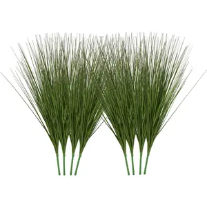 【Summervibes】VEVOR Artificial Grass Plant, 27 inch Faux Onion Grass Fake Greenery Shrubs Plant, Premium PVC for Indoor Outdoor House Home Garden Office Room Décor, Housewarming, 8 Pack Green