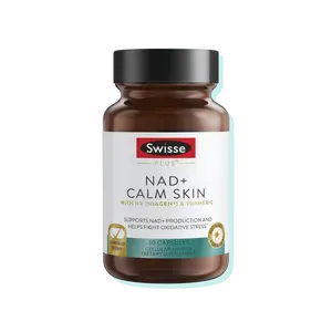 Swisse NAD+ Calm Skin with NR (Niagen®) & Turmeric - Supports Collagen Formation, Skin Elasticity & Anti-Aging Supplement - Clinically Tested NAD+ Supplement