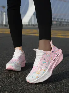 Women's Professional Ink Carbon Board Running Shoes, Running Athletic Shoes, Breathable Sports Sneakers, Shock Absorption Design, Casual Training Runners