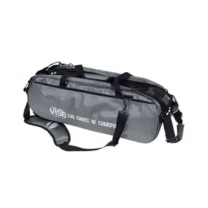 Vise Clear Top 3 Ball Tote Roller Bowling Bag- Gray