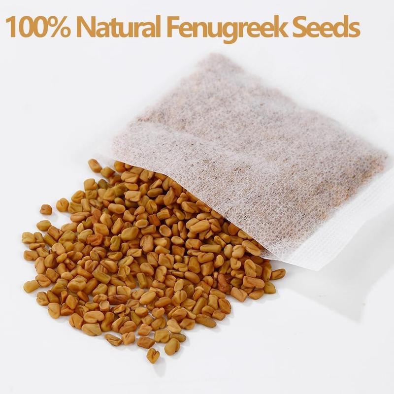 Premium 60 Fenugreek Tea Bags, Made with 100% Natural Fenugreek Methi Fenogreco Seeds, No Additives & Caffeine Free.