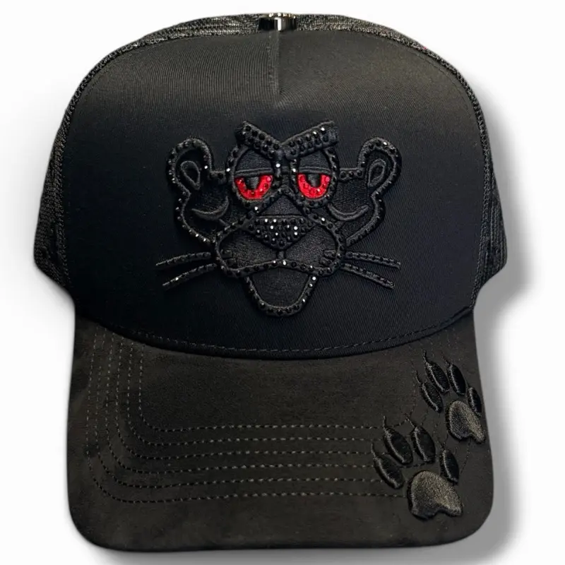 Panther Snapback Trucker Hat with Suede Visor, Classic Unisex Baseball Cap for Casual Daily Wear, Classic Trucker Hat, Dad Style Cap, Fashion Snapback, Visor Hat