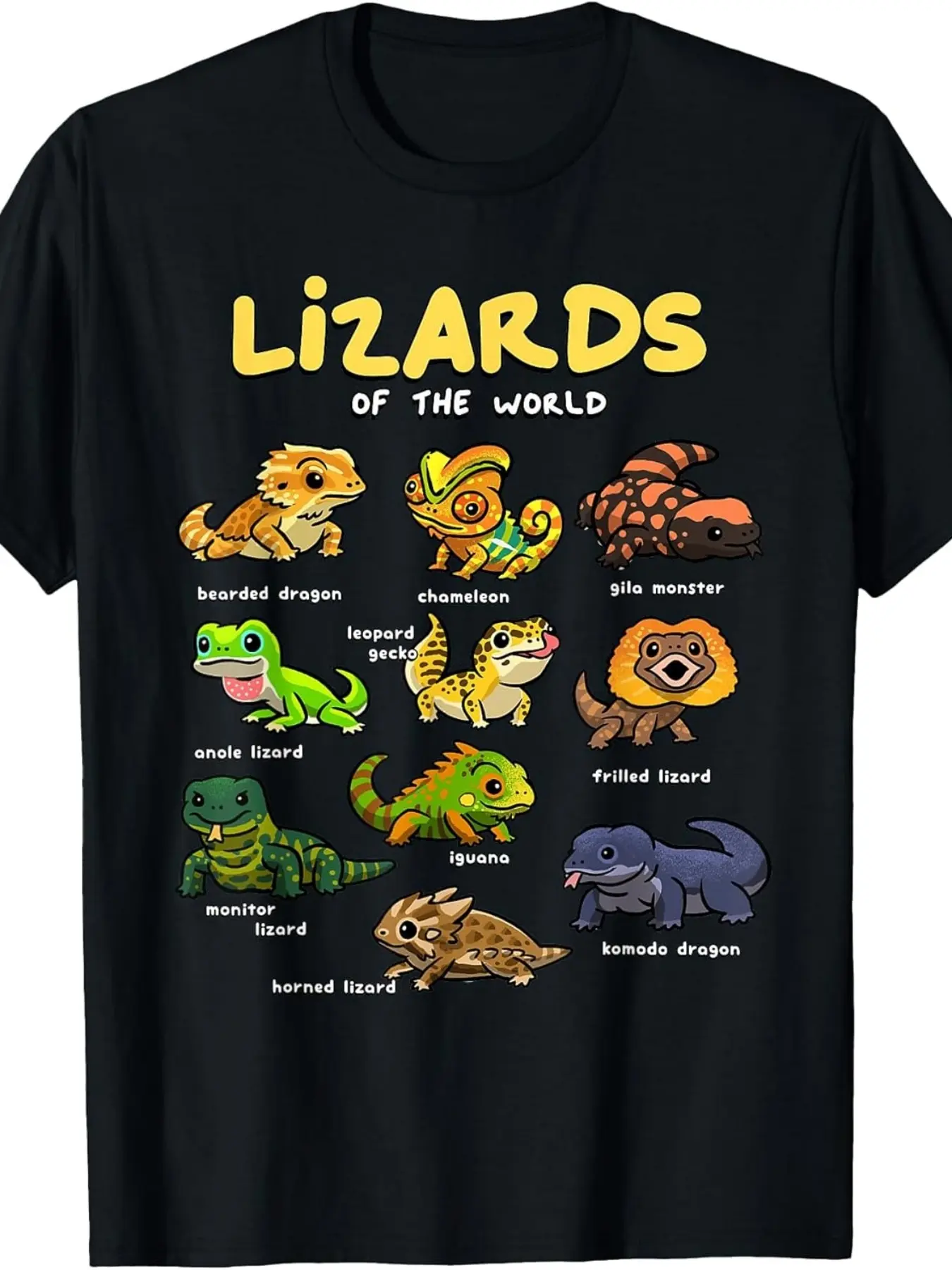 Lizard Shirt Lizard Animals of the World Reptile H unisex soft cotton short sleeve t shirt, vintage graphic casual tee for men women teens, perfect birthday holiday gift for camping travel gym daily street casual wear
