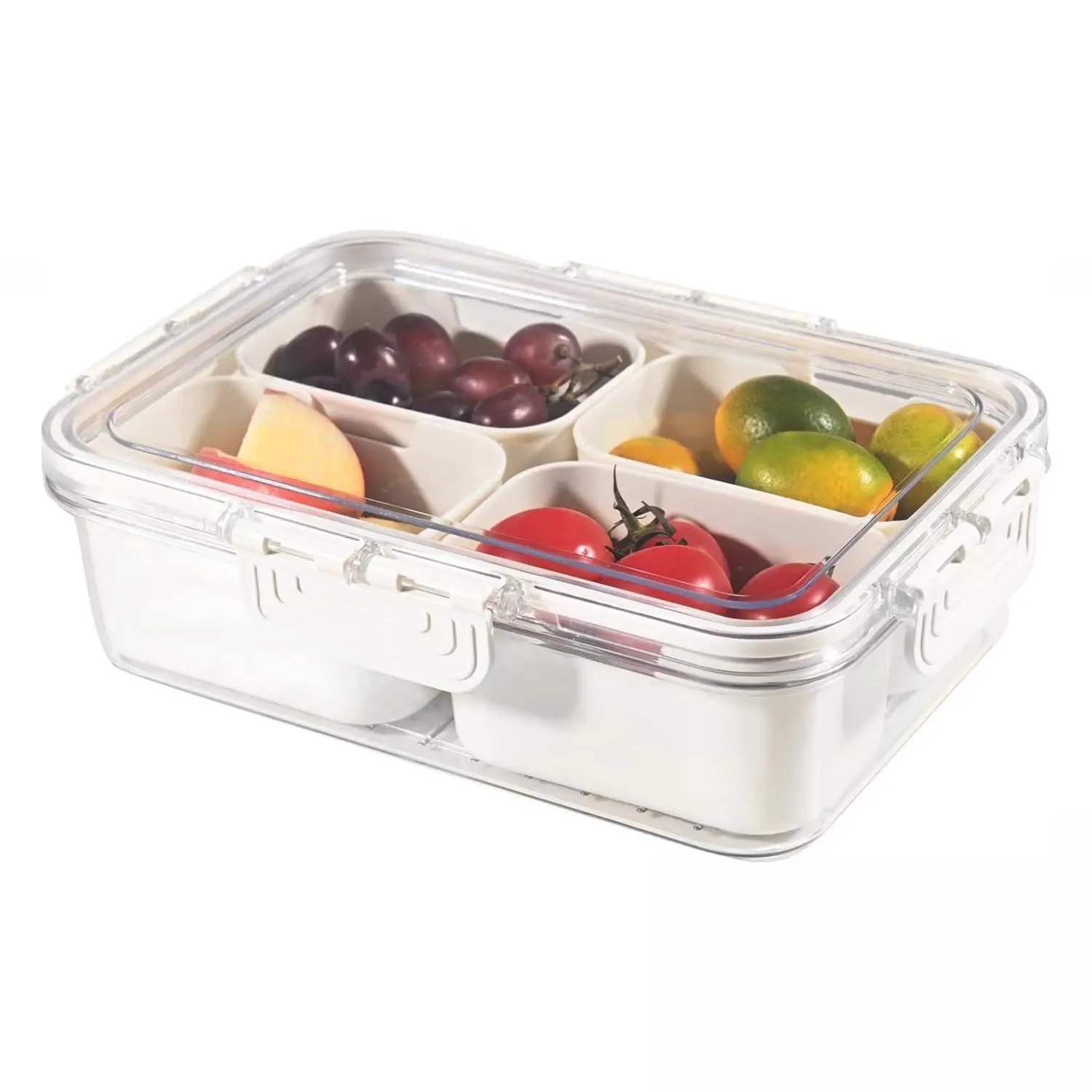 Kitchen Gadgets Summer 2024 Multi Grid Snack Box, Clear Food Storage Container, Portable Snack Platter, Fruit & Vegetable Storage Box for Home Kitchen
