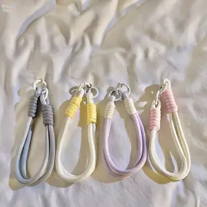 4Pcs Minimalist Style Phone Case Short Hand Rope, Light Color Versatile Wrist Strap, Durable Strong Keychain Camera Lanyard