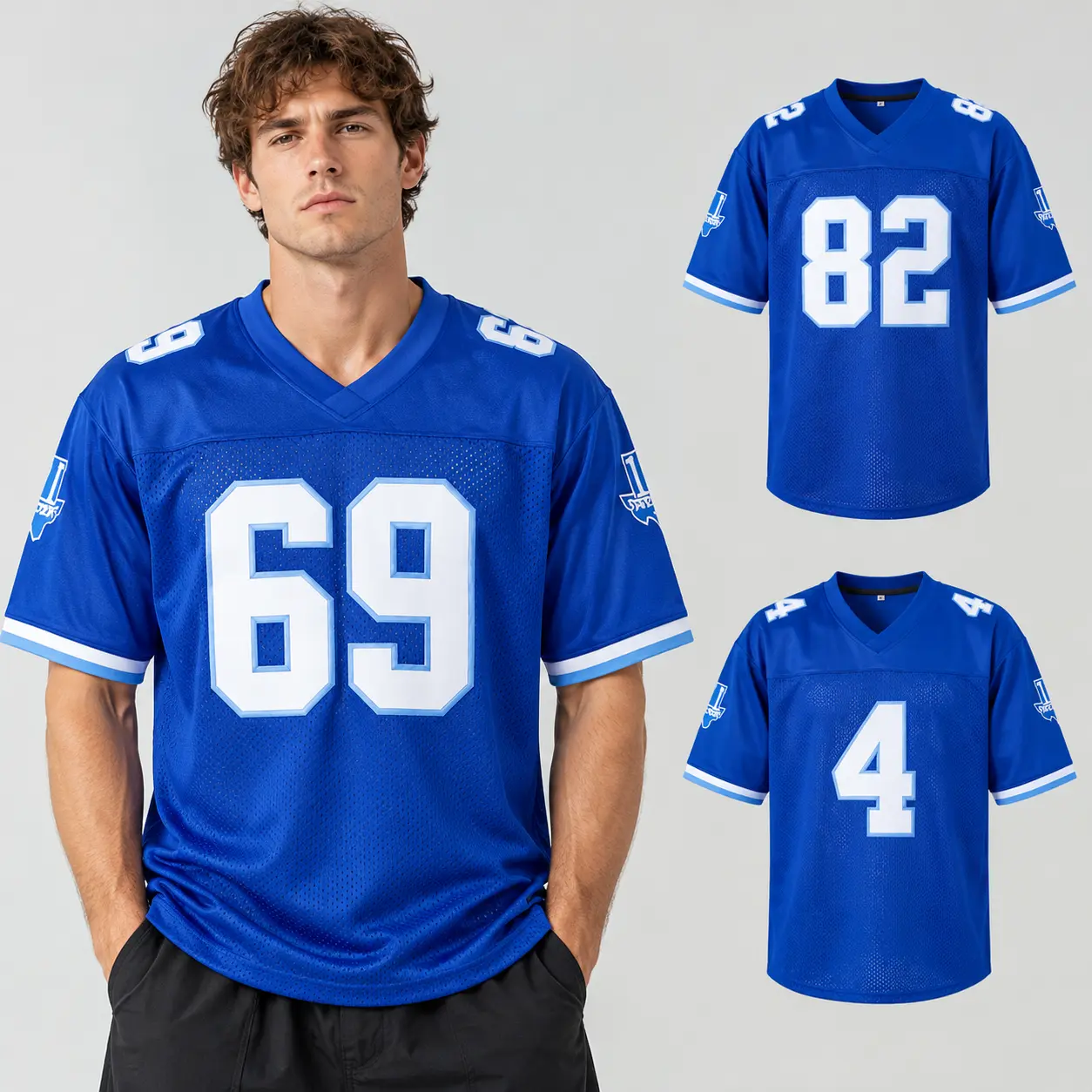 Unisex Varsity Blues Movie Football Jersey - Men's #82 Charlie Tweeder/#69 Billy Bob, All Stitched Polyester Vintage Classic Throwback Stylish Jersey, High-Quality Sport Outdoor Clothes for Training