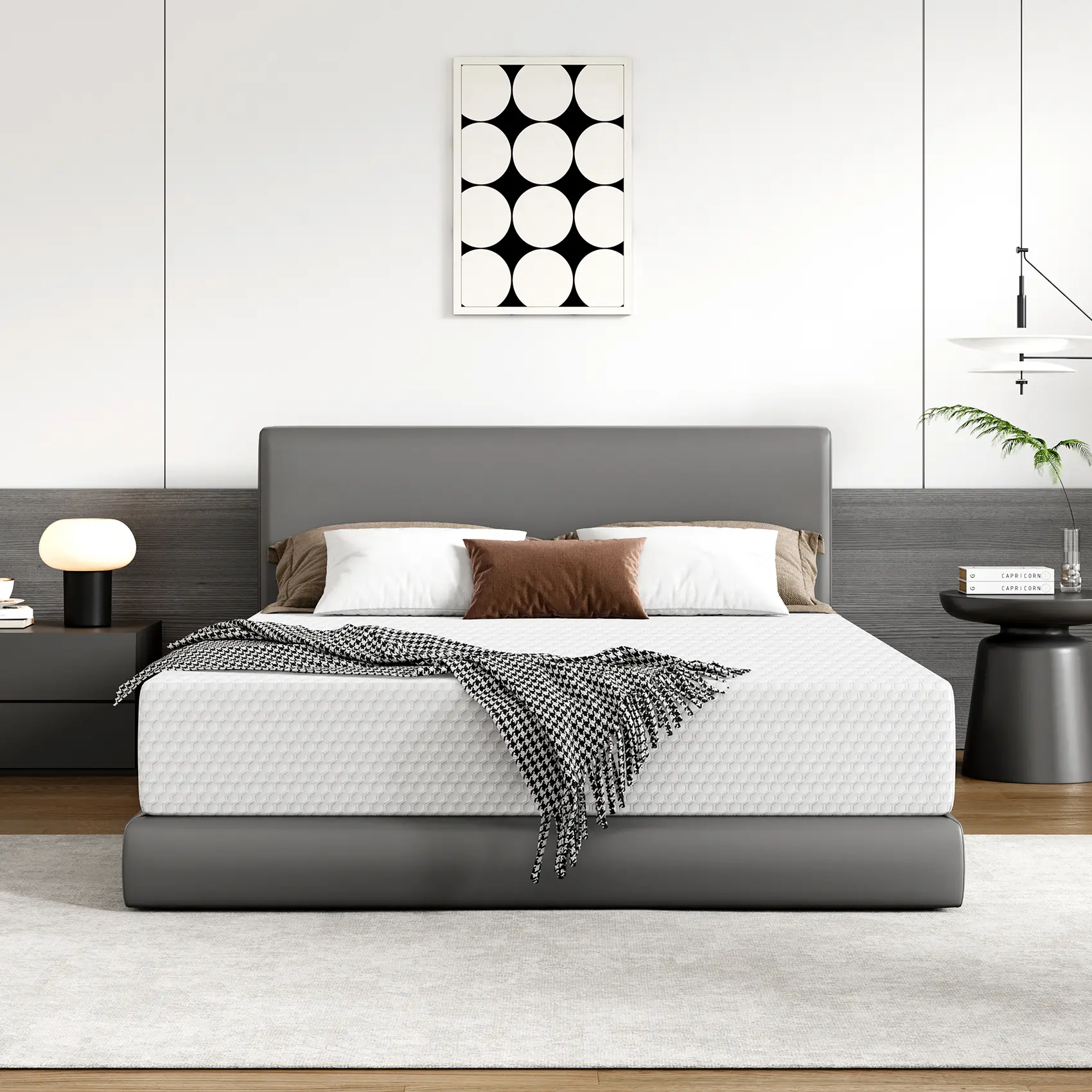 TFD Mattress 5/6/8/10 Inch Hybrid Mattress Twin/Full/Queen/King Size Mattress Comfortable Pressure-Relief Foam Mattress Brand New Refreshing Sleep Experience Suitable for Family Rooms, Hotels, Boxed Halloween Christmas Gift Furniture Ergonomic