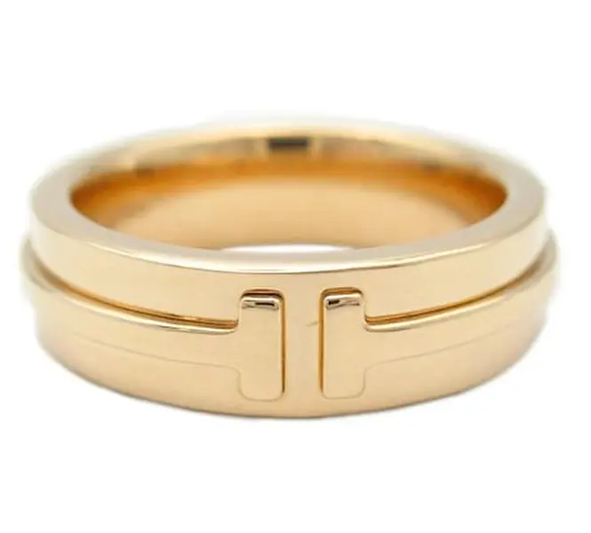 Pre-owned Tiffany T Wide Ring in yellow Gold,size 62