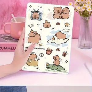 The cute Capybara, with an adjustable stand and pen slot, is a foldable, non-slip TPU protective case suitable for iPad mini, iPad Air, iPad Pro/iPad 10th and 11th generation iPad series cases.
