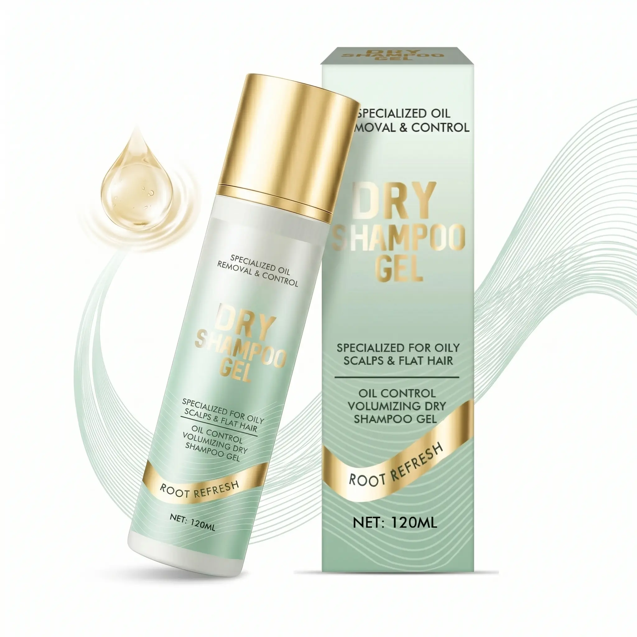 Oil Control Dry Shampoo Gel for Oily Scalp & Flat Hair – Instantly Absorbs Excess Sebum, Boosts Volume at Roots – No Residue, Non-Aerosol, Vegan & Cruelty-Free – Salon-Quality Root Refresh for Post-Workout, Mid-Day Touch-Up – 120ml