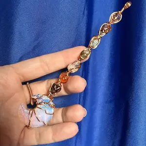 Crystal Multifunctional Chakra Pendant or Evil Eye (Nazar) Pendant and Wand made with Tarnish Resistant Copper - Handmade, cord necklace included