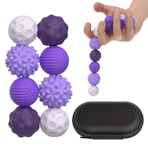 Silicone Magnetic Fidget Ball Set 8pcs Elastic Texture Assorted Colors Stress Relief Toys Sensory Bundle for Relaxation