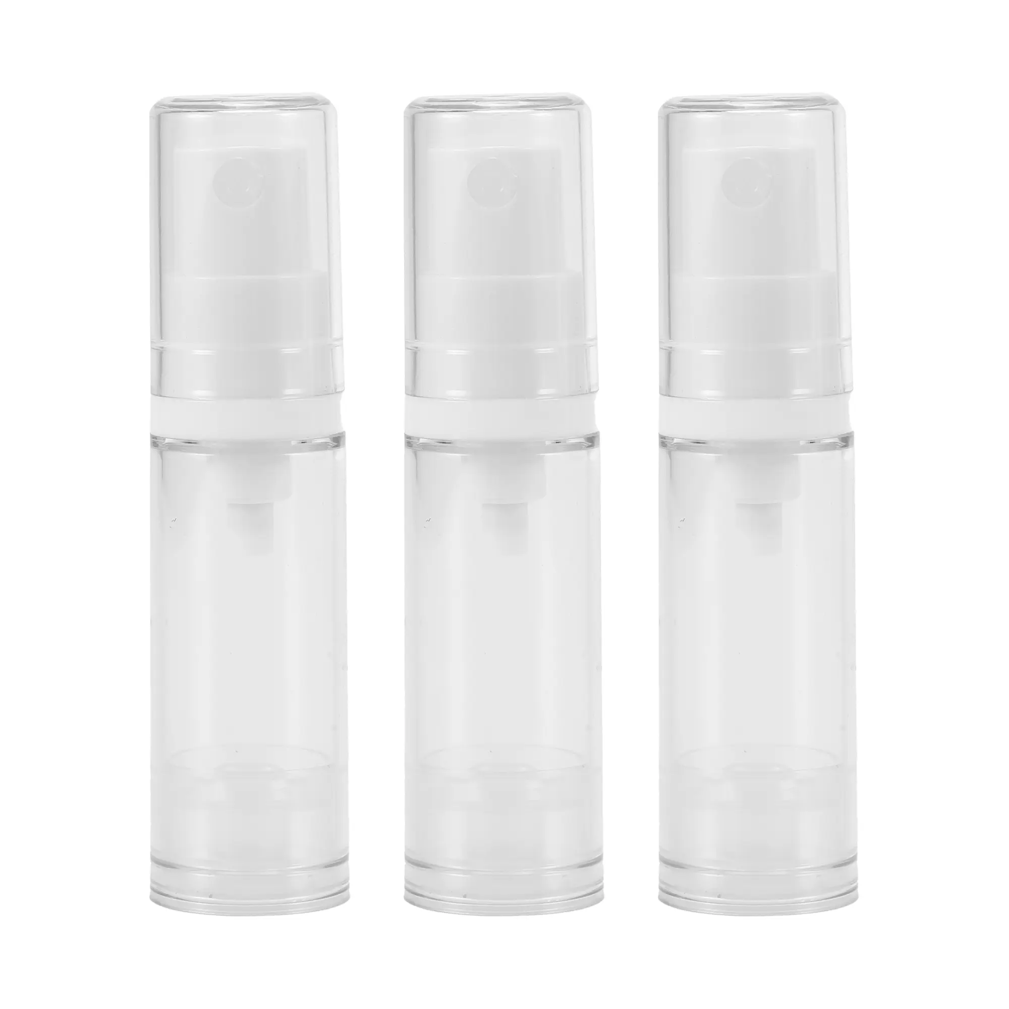 VOCOSTE 3pcs Airless Pump Bottles, Clear Airless Cosmetic Pump Bottles, Travel Pump Bottle Dispenser for Foundation
