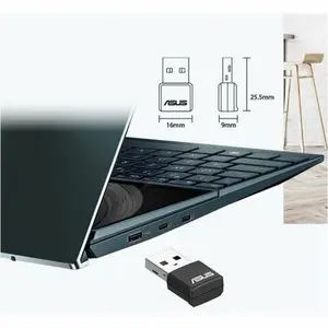 Asus USB-AX57 Nano IEEE 802.11 a/b/g/n/ac/ax Dual Band Wi-Fi Adapter for Desktop Computer, Notebook