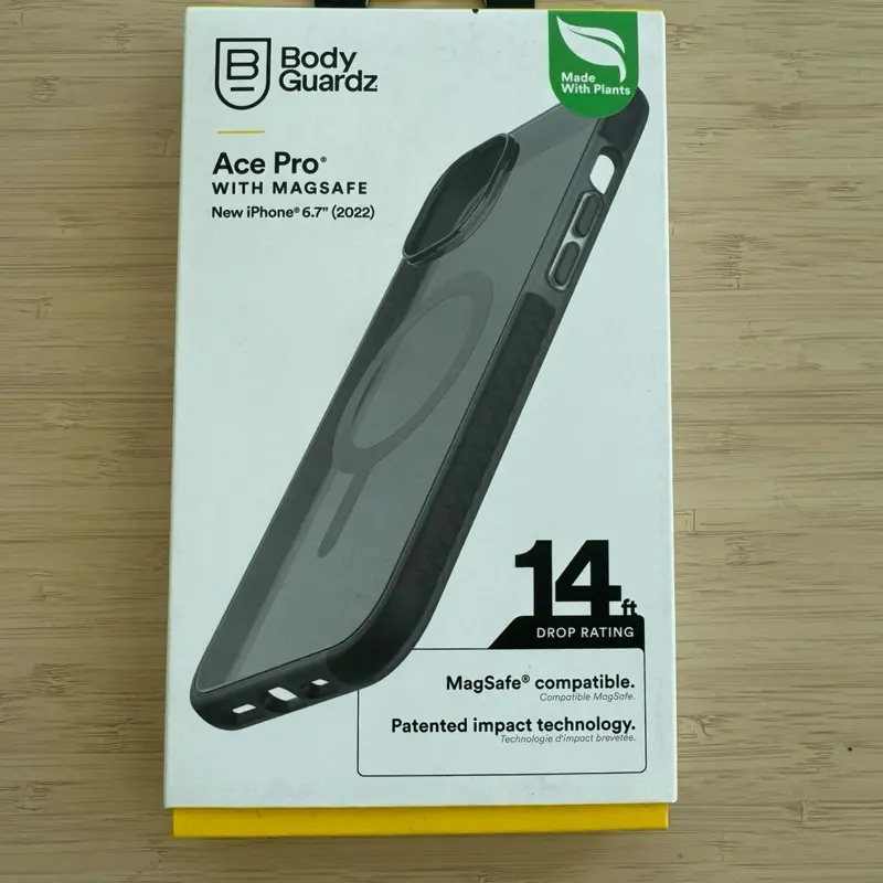 BodyGuardz Ace Pro MagSafe Case for iPhone 14 Plus (6.7in) - Smoke/Black, 14ft Drop Protection