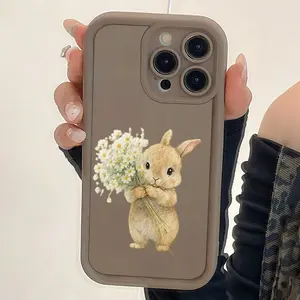 Bunny Daisy Tpu Phone Case for iPhone 6/7/8/x/XS/XR/XS Max, Anti-Drop Protective Shockproof Full Coverage, Gift for Women Girls Teens