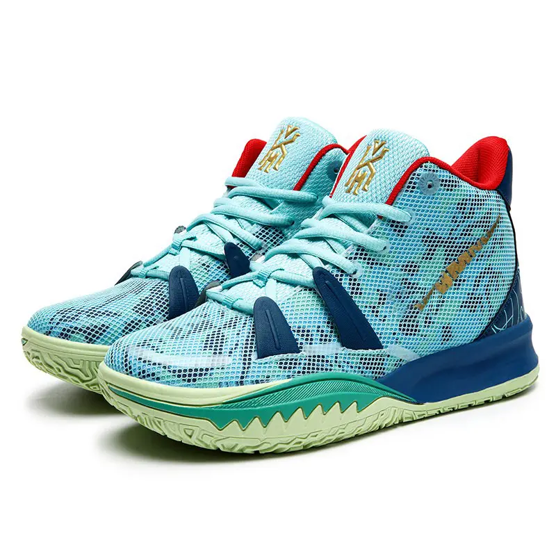 Men's Lace-Up High-Top Basketball Shoes, Vibrant Colorblock Streetwear Sneakers, Breathable Fine Mesh Synthetic Shoes with Rubber Enhanced Grip, Shock Absorption, Ankle Support