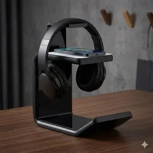 premium anti-slip headset Wall Mount Holder: versatile for gaming desk, Studio, Nursery. Minimalist Design, Scratch & dust Resistant, Secure Hook. Organize Gaming Headsets, VR Gear, Bluetooth Earbuds. Space-Saving, Durable & sturdy.