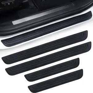 Car Door Threshold Protection, 4PCS Door Edge Step Dust Shield Cover, Door Width 23.6x2.36inch Car/SUV Universal Rubber Scratch Resistant Exterior Accessories