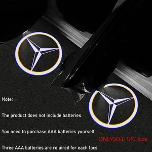 1pc Car Door Badge Logo Decorative Sticker Universal Projection Welcome Light LED HD Laser Projection Light Magnetic Induction Auto-Activation Decoration Auto Accessories for Mercedes Benz AMG A/B/C/E/S Class W204 W205 W203 W206 W211 W212 W213 W201 W210 W