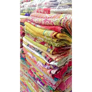 Lot 5 PCs Tribal Kantha Quilt Vintage Handmade Blanket Patch Throw Hippie Bohemian Old Saree Made Kantha Rally Twin