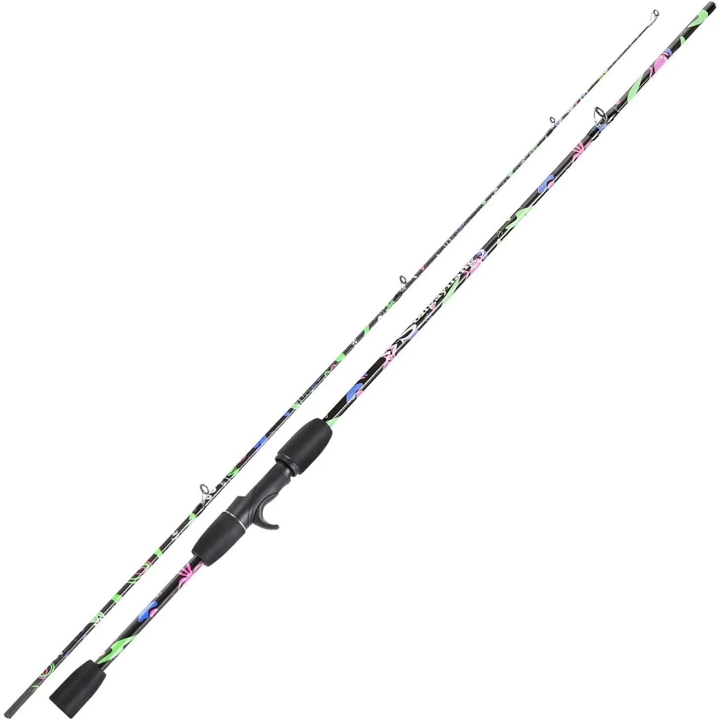 Fishing Rod, 2- Graphite Composite Blank/Fiber Glass Spinning & Casting Rod with EVA Grip, Smooth Transition Fishing Pole Yifanyou Sports