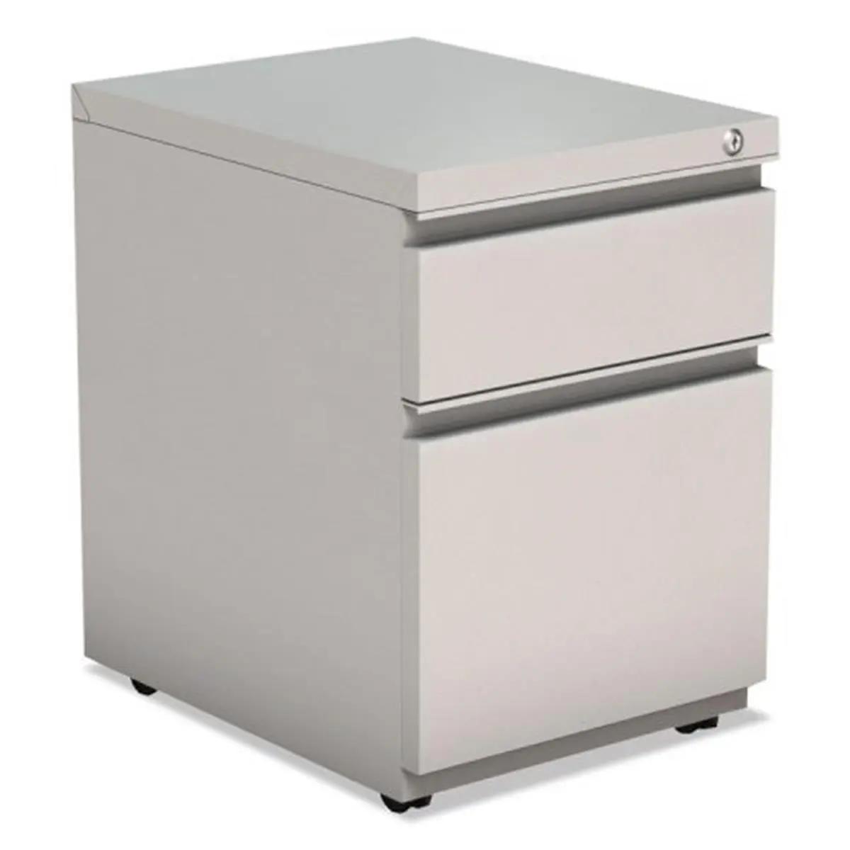 Alera ALEPBBFLG Two-Drawer Metal Pedestal File with Full Length Pull, Gray