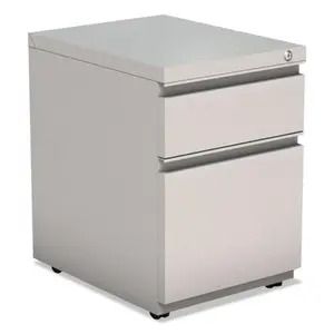 Alera ALEPBBFLG Two-Drawer Metal Pedestal File with Full Length Pull, Gray