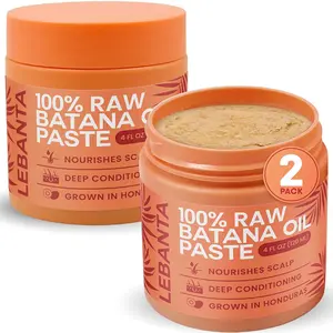 Raw Batana Oil for Hair Growth - 100% Pure, Organic 4oz Batana from Honduras for Thick and Strong Natural Hair - Unrefined Cold Pressed Cosmetic Scalp Mask for Men & Women (2 Pack)