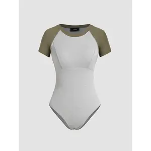 Women's Round Neckline Raglan Sleeve Bodysuit - 3 Colors, Size Range 0-10