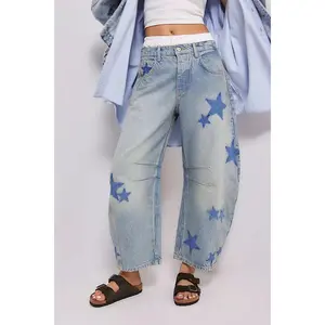 Contrast Star Wide Leg Jeans