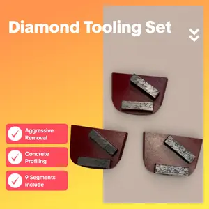 Lavina High Performance Diamond Tooling 30 Grit Medium Bond Segments for Aggressive Coating Removal & Concrete Profiling 9 Segments Included