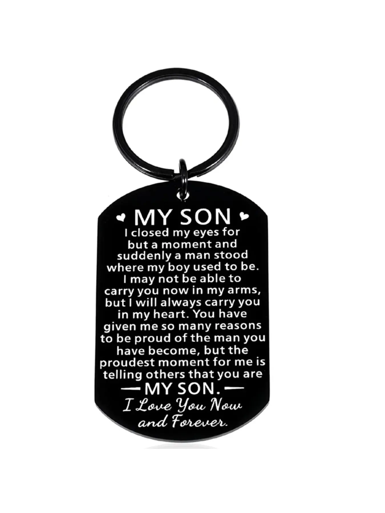 Inspirational Pendant Metal Keychain Gift for Son Him from Mom Dad To My Son Back To School Graduation Birthday Teen Boys Adult Son Stepson