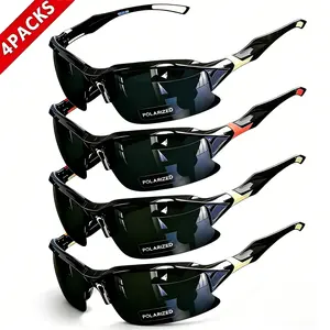 4-Pack Polarized Sports Sunglasses for Men&Women, Windproof Lightweight Half-Frame Outdoor Shades, Non-Slip Comfortable Eyewear for Cycling, Running, Driving, Golf, Hiking, Fishing and Daily Outdoor Activities