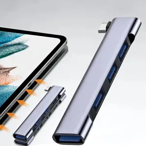 4-in-1 USB 3.0 Hub, Plug and Play USB Hub Splitter, Type-C Plug Extension Base, Small and Convenient Adapter, 60W Fast Charging HUB Splitter, USB Port Adapters